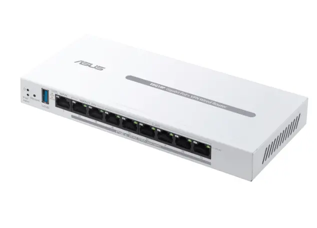 ASUS EXPERTWIFI EBG19P Gigabit PoE+ VPN wired router, 8 PoE+ ports