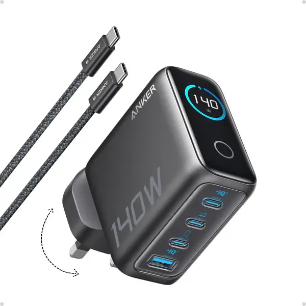 Anker Charger (140W, 4-Port, PD 3.1) 4輸出牆插充電器連 USB-C 充電線 B2697