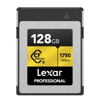 Lexar® Professional CFexpress™ Type B 128GB Card GOLD Series LCXEXPR128G-RNENG