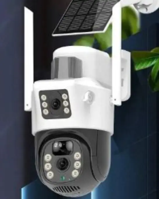 4G IP CAMERA WITH SOLAR PANEL 4G LTE 太陽能低功耗雙目監控攝像頭