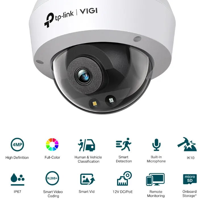TP-LINK VIGI C240 4MP 全彩球型網路攝影機