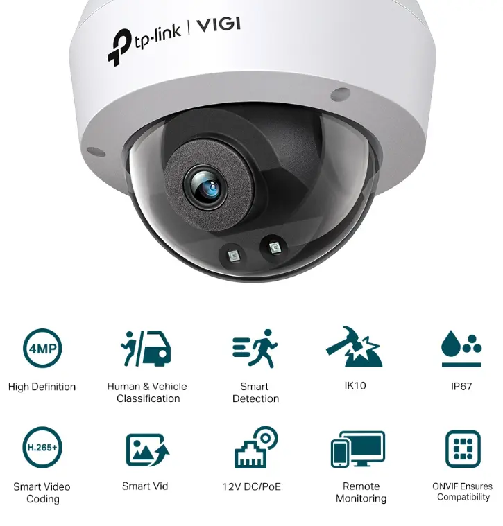 TP-LINK VIGI C240I 4MP 紅外線球型網路攝影機