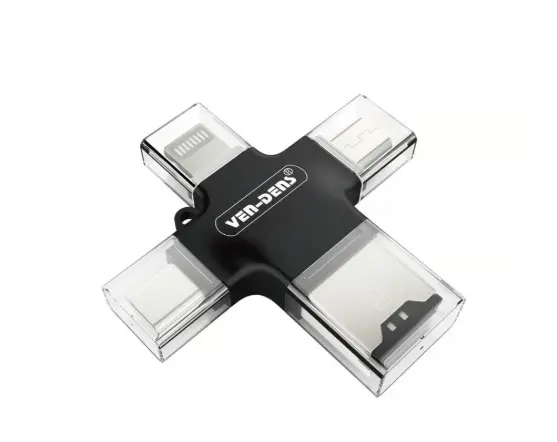 Ven-Dens 4合1介面 MicroSD 讀卡器 VD-CR001  (最高支援256GB 容量)