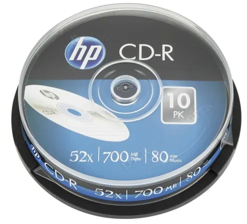 HP BRAND CD-RECORDABLE 52X 10 PCS CAKE
