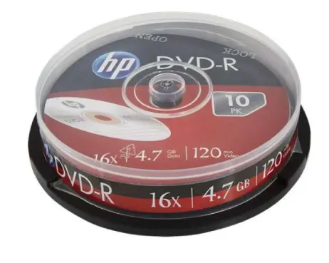 HP BRAND DVD-RECORDABLE 16X 10 PCS CAKE