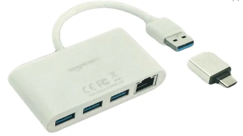 Amazon Basics USB / Type -C 3 Ports USB with Gigabyte RJ45 lan port