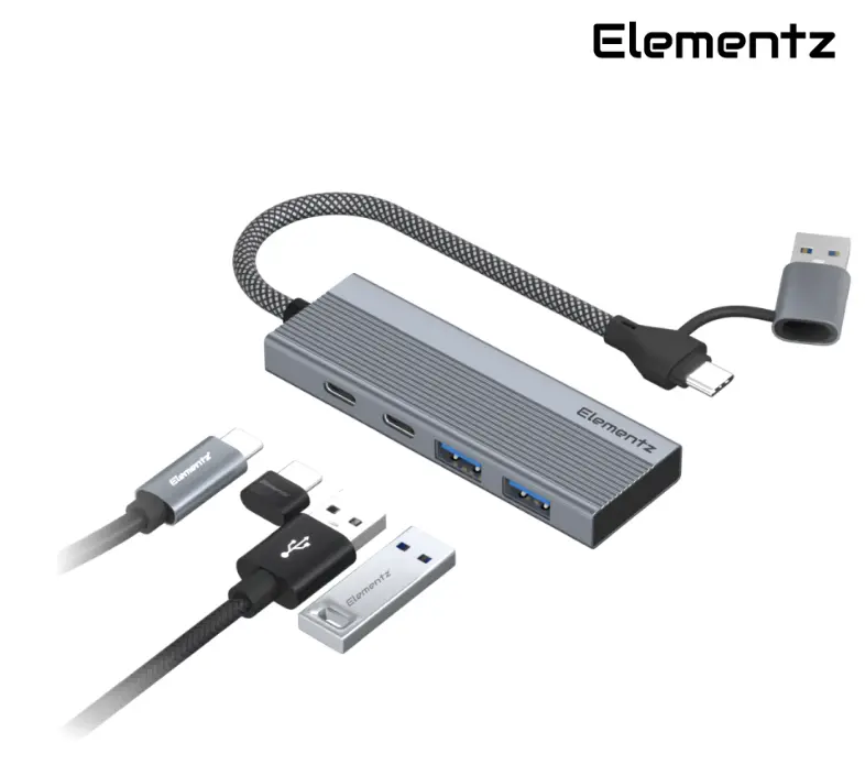 ELEMENTZ MASTERHUB 2 x USB-C + 2 x USB-A HUBS MF-42C