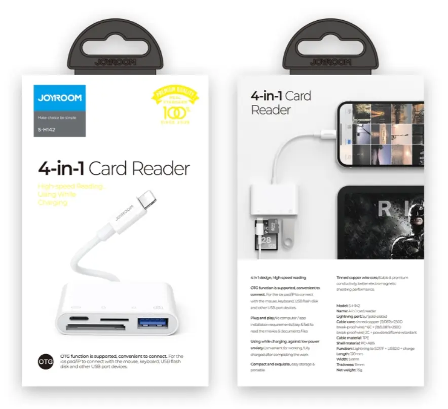 JOYROOM S-H142 4合一OTG相機讀卡器
