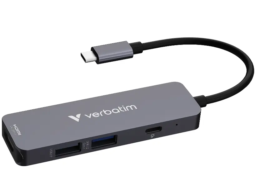 VERBATIM Essentia ls USB-C 4 端口擴展器 32155 ( HDMI 4K30Hz + SD / MICROSD CARD READER + 2 x USB )