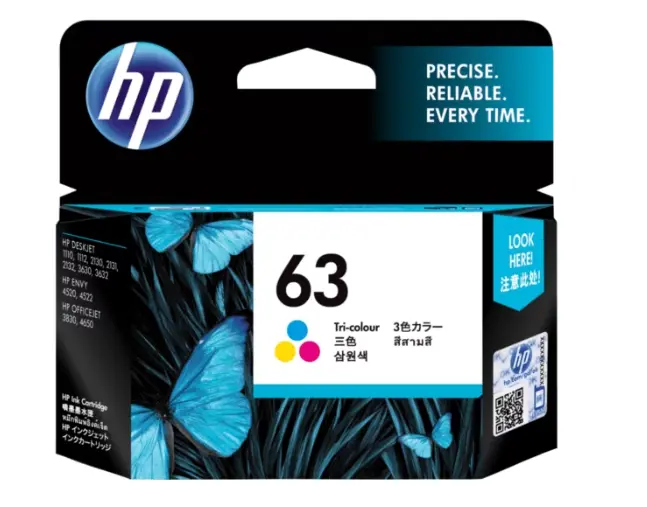 HP 63 三色原廠墨盒 F6U61AA