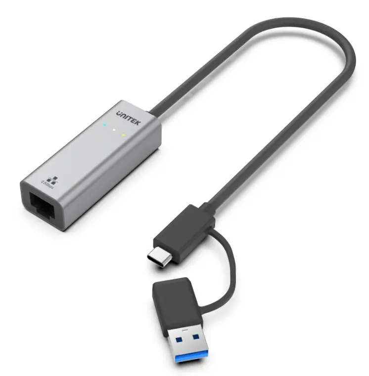UNITEK U1313C USB / USB-C TO 2.5G ETHERNET ADAPTER