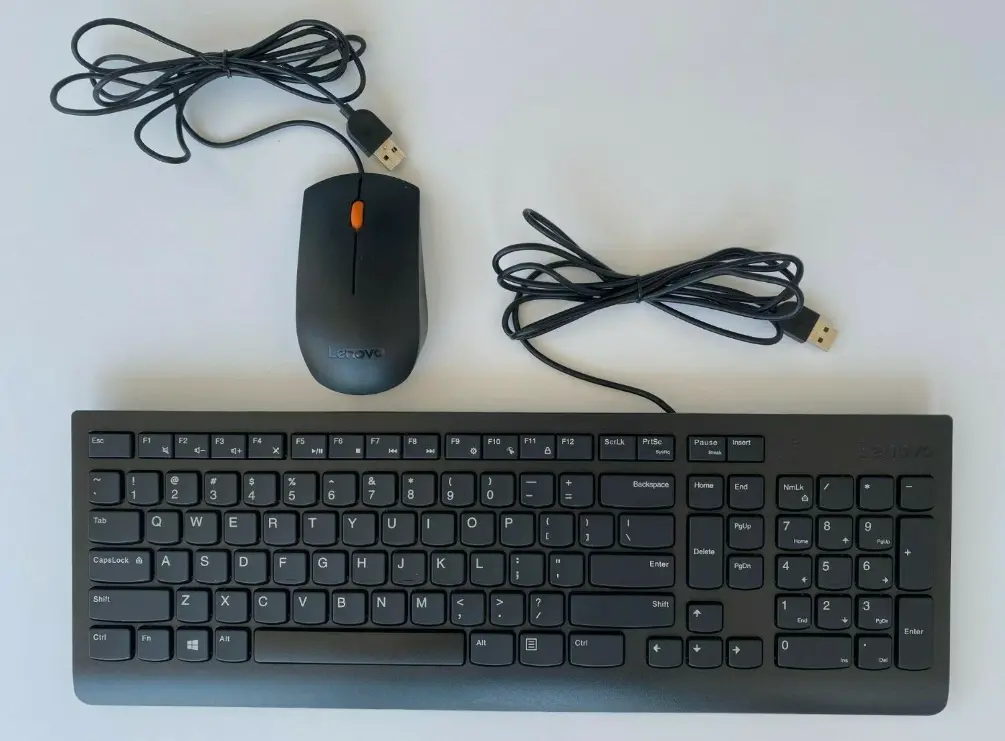 LENOVO WIRED USB KEYBOARD BLACK SK-8823 AND MOUSE