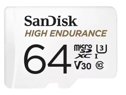 SANDISK HIGH ENDURANCE 64GB MICROSD(VIDEO MONITORING 100R/40W) SDSQQNR