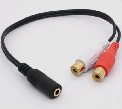 AKI 3.5MM F TO 2 RCA F CABLE 20CM