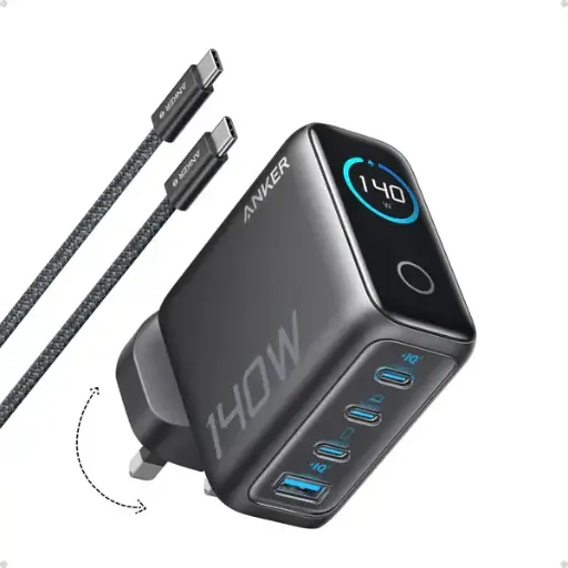 Anker Charger (140W, 4-Port, PD 3.1) 4輸出牆插充電器連 USB-C 充電線 B2697
