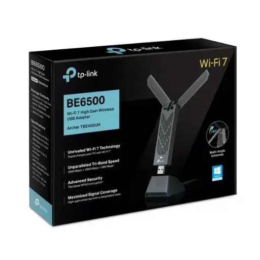 TP-Link Archer TBE400UH BE6500 Wi-Fi 7 高增益無線 USB 接收器